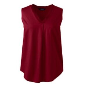 Lands End Plus 3X Soft Comfortable Rich Red Sleeveless Top